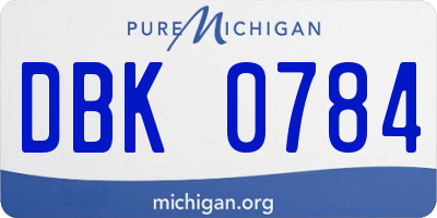 MI license plate DBK0784