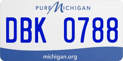 MI license plate DBK0788