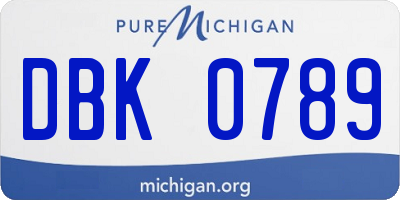 MI license plate DBK0789