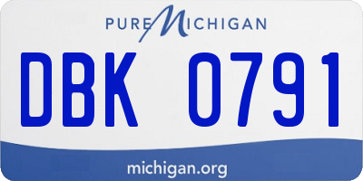 MI license plate DBK0791