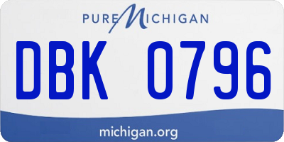 MI license plate DBK0796