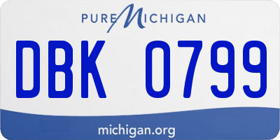 MI license plate DBK0799