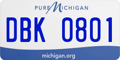 MI license plate DBK0801