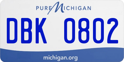 MI license plate DBK0802