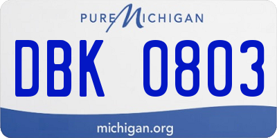 MI license plate DBK0803