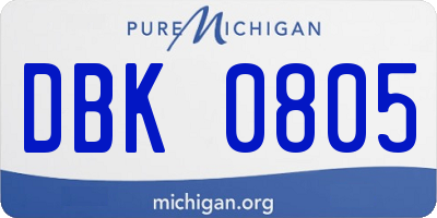 MI license plate DBK0805