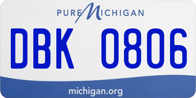 MI license plate DBK0806