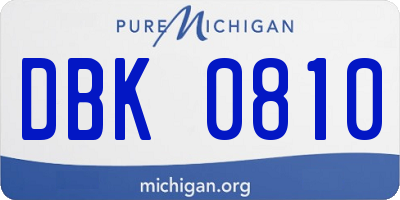 MI license plate DBK0810