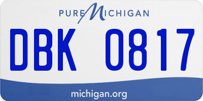 MI license plate DBK0817