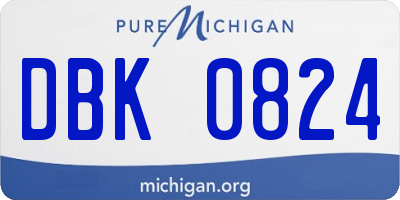 MI license plate DBK0824