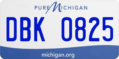 MI license plate DBK0825