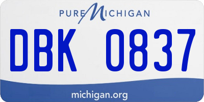 MI license plate DBK0837