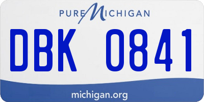 MI license plate DBK0841