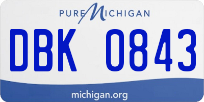 MI license plate DBK0843