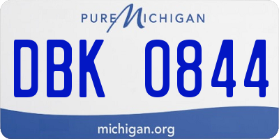 MI license plate DBK0844