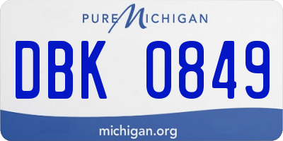 MI license plate DBK0849