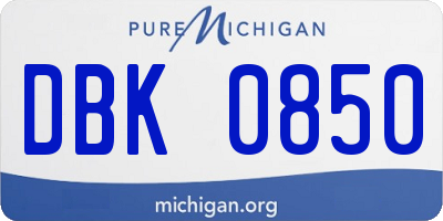 MI license plate DBK0850