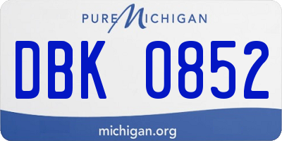 MI license plate DBK0852