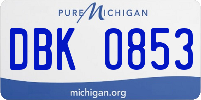MI license plate DBK0853