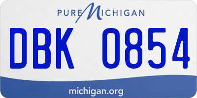 MI license plate DBK0854