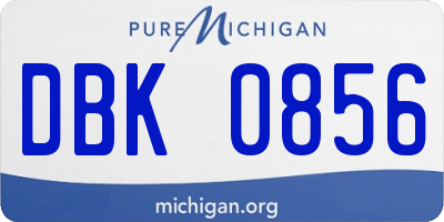 MI license plate DBK0856