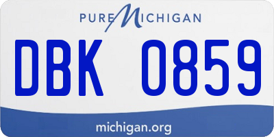 MI license plate DBK0859