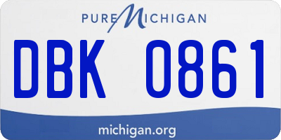 MI license plate DBK0861