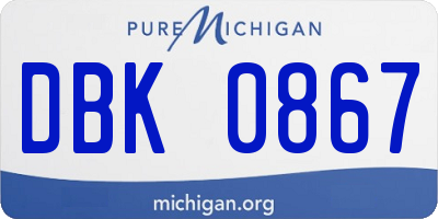 MI license plate DBK0867