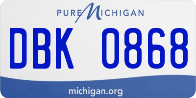 MI license plate DBK0868