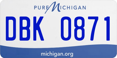 MI license plate DBK0871