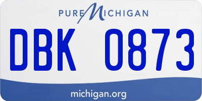 MI license plate DBK0873