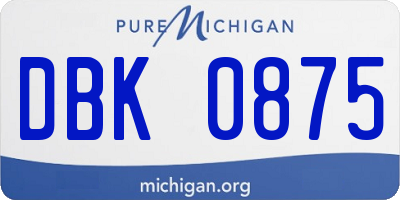 MI license plate DBK0875