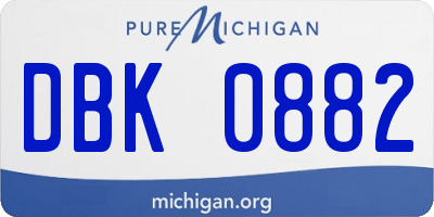 MI license plate DBK0882