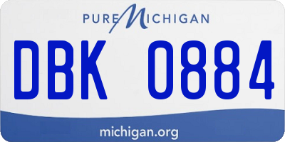 MI license plate DBK0884