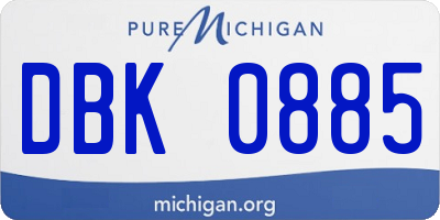 MI license plate DBK0885