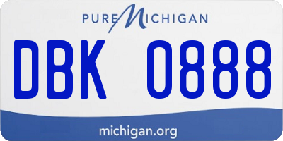 MI license plate DBK0888