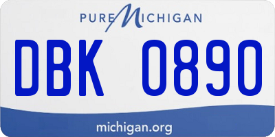 MI license plate DBK0890