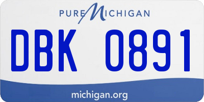 MI license plate DBK0891