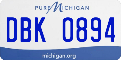 MI license plate DBK0894