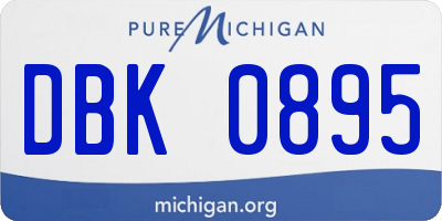 MI license plate DBK0895