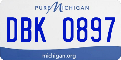 MI license plate DBK0897