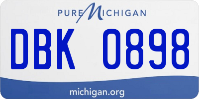 MI license plate DBK0898