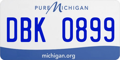 MI license plate DBK0899