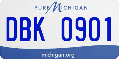 MI license plate DBK0901