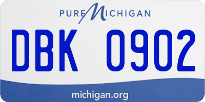 MI license plate DBK0902