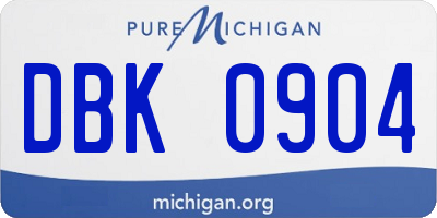 MI license plate DBK0904