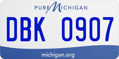 MI license plate DBK0907