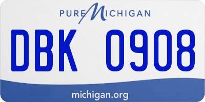 MI license plate DBK0908
