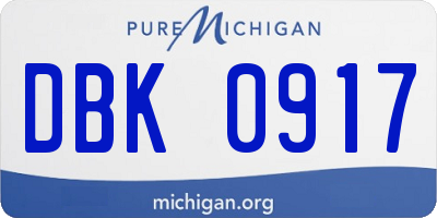 MI license plate DBK0917