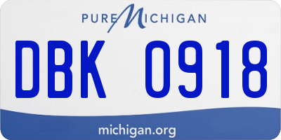 MI license plate DBK0918